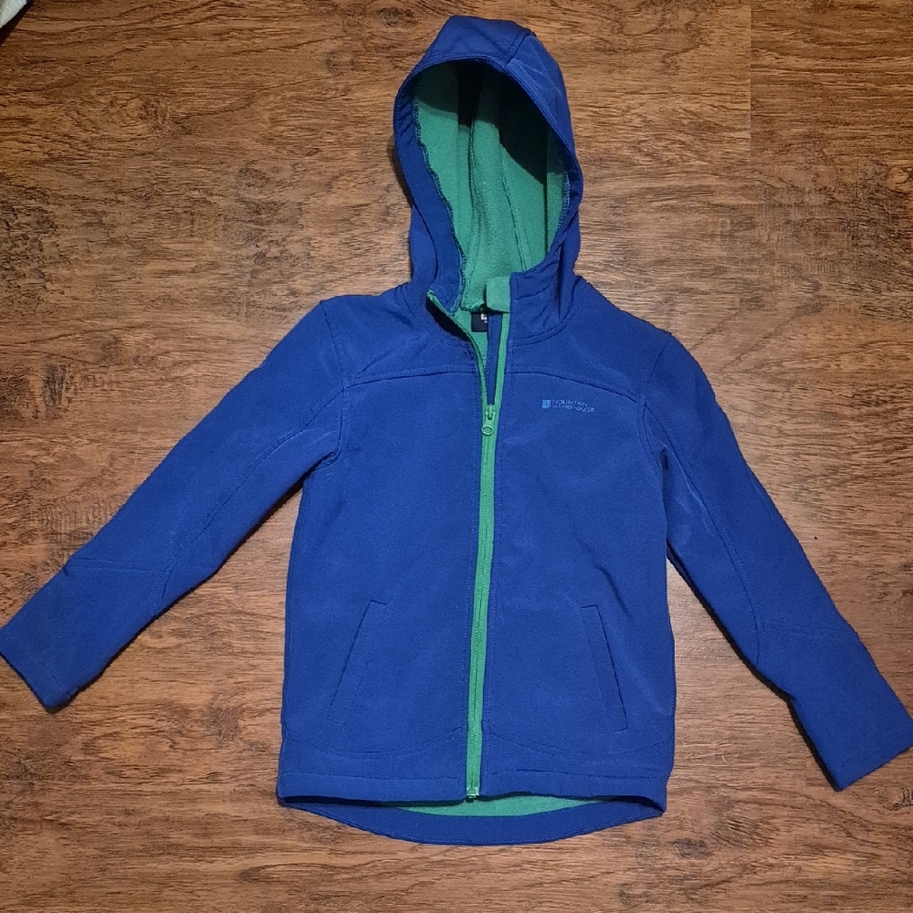 Mountain Warehouse Kids Blue and Green Hooded Jacket SIZE 7/8